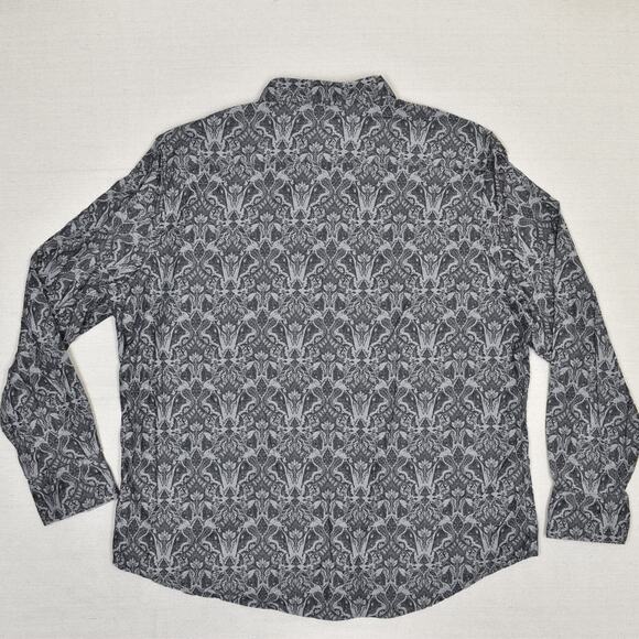 Robert Graham Men's Button Down Shirt Paisley Cotton Gray Size 3XL Classic Fit - Picture 3 of 8